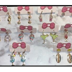 NEW 10 PAIRS Gem Handmade Womens Creative Assorted Earrings Stainless Steel